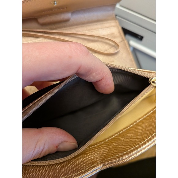 KROSSLON Rose Gold Textured Clutch Wallet Wristlet Card Holder Organizer - Picture 7 of 16